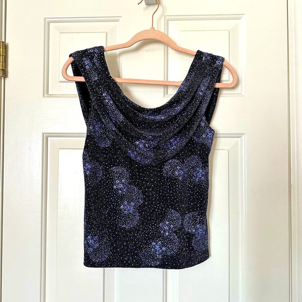 Sparkly Blue Sexy Low Back Top